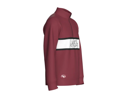 Men Half Zip Printed Sweatshirt With Patch 3D Model