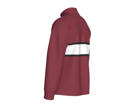 Men Half Zip Printed Sweatshirt With Patch 3D Model