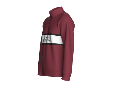 Men Half Zip Printed Sweatshirt With Patch 3D Model