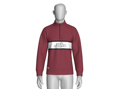 Men Half Zip Printed Sweatshirt With Patch 3D Model
