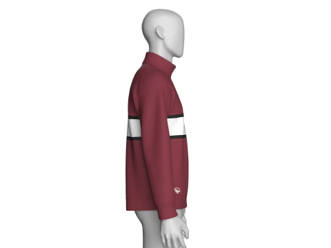 Men Half Zip Printed Sweatshirt With Patch 3D Model
