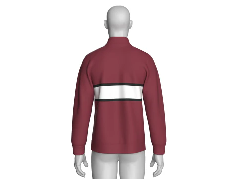Men Half Zip Printed Sweatshirt With Patch 3D Model