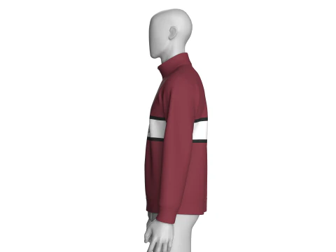 Men Half Zip Printed Sweatshirt With Patch 3D Model