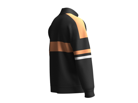 Moletom masculino com meio z&iacute;per e bolso canguru Modelo 3D