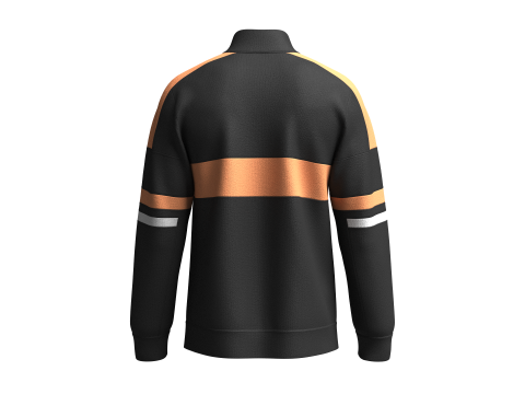 Moletom masculino com meio z&iacute;per e bolso canguru Modelo 3D