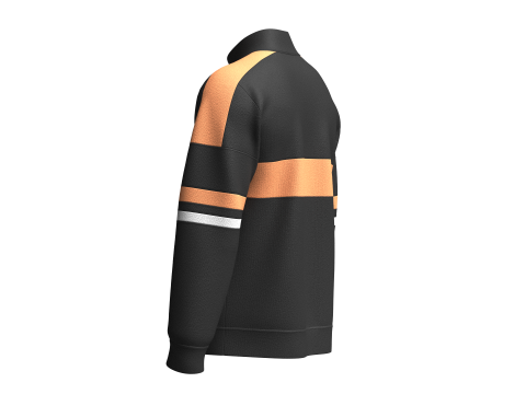 Moletom masculino com meio z&iacute;per e bolso canguru Modelo 3D