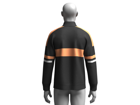 Moletom masculino com meio z&iacute;per e bolso canguru Modelo 3D