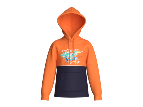 Sweat à capuche imprimé avec poche pour enfants Modèle 3D