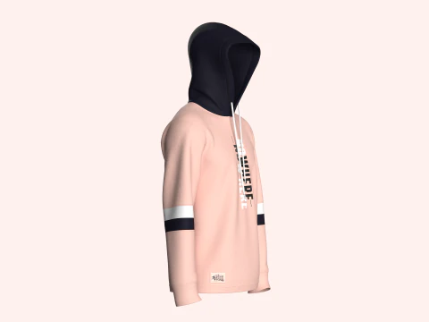 Men Printed Hoodie With Patch - NO WHERE 3D Model