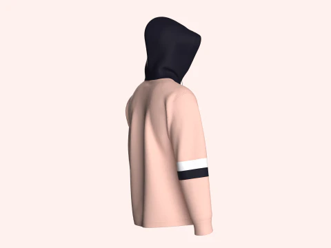 Men Printed Hoodie With Patch - NO WHERE 3D Model
