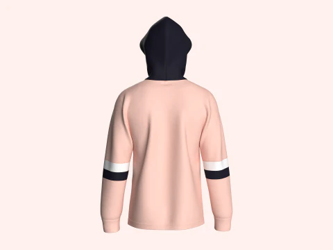 Men Printed Hoodie With Patch - NO WHERE 3D Model