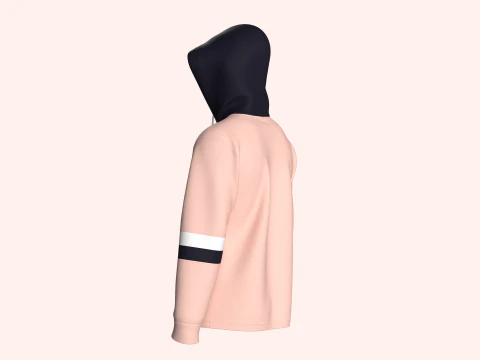Men Printed Hoodie With Patch - NO WHERE 3D Model
