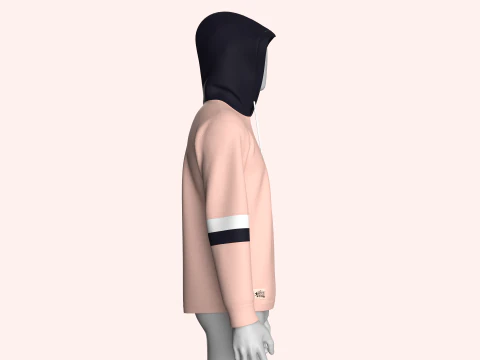 Men Printed Hoodie With Patch - NO WHERE 3D Model
