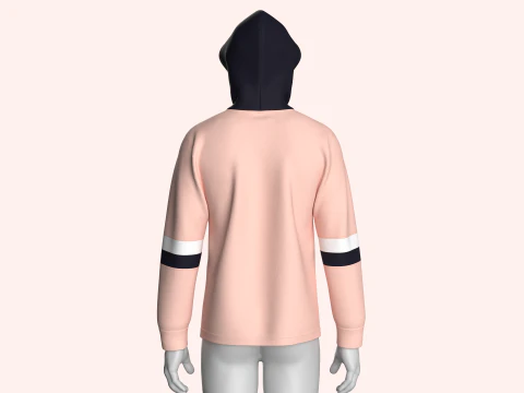 Men Printed Hoodie With Patch - NO WHERE 3D Model