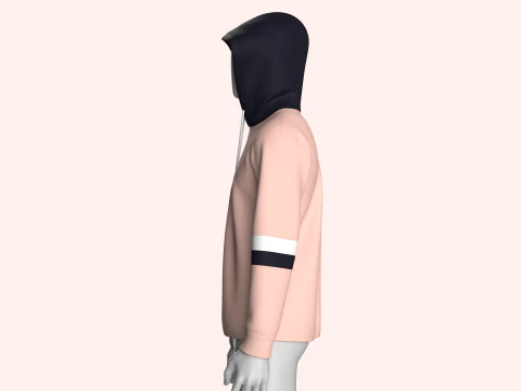 Men Printed Hoodie With Patch - NO WHERE 3D Model