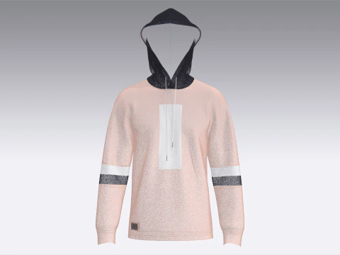 Men Printed Hoodie With Patch - NO WHERE 3D Model