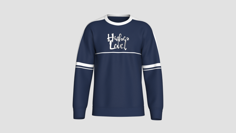 Moletom masculino estampado azul marinho Modelo 3D .c4d .max .obj .3ds .fbx .stl .blend 