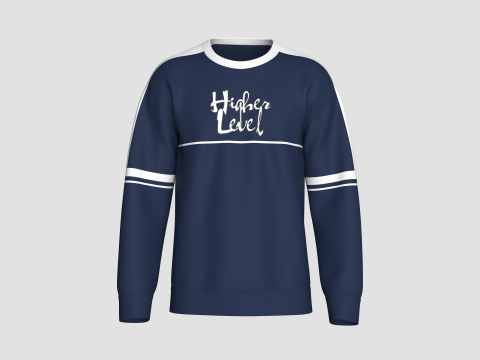 メンズ プリント ネイビー ブルー スウェットシャツ 3Dモデル