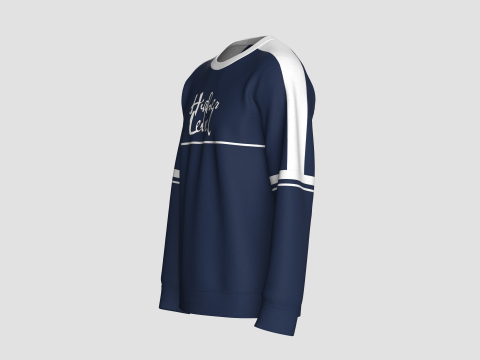 Moletom masculino estampado azul marinho Modelo 3D