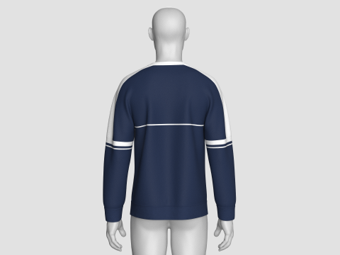 Moletom masculino estampado azul marinho Modelo 3D