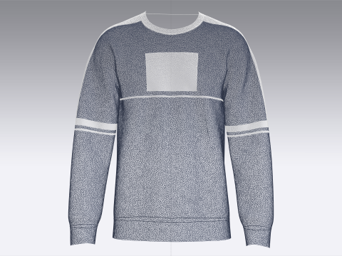 Moletom masculino estampado azul marinho Modelo 3D