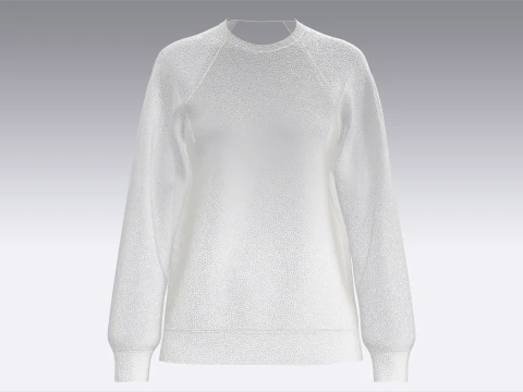Girls Flower Print Raglan Sleeve Sweatshirt 3D Model