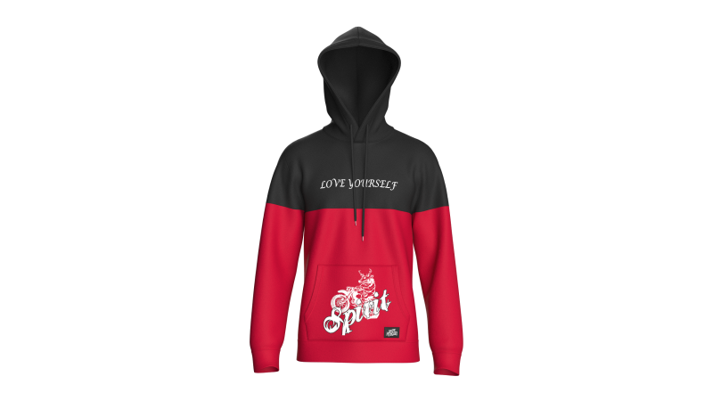 Hoodie de bolso estampado masculino com patch Modelo 3D .c4d .max .obj .3ds .fbx .stl .blend