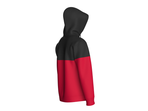 Hoodie de bolso estampado masculino com patch Modelo 3D