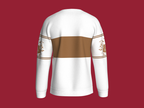 Moletom masculino de manga estampada com bolso Modelo 3D