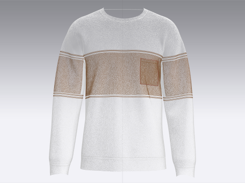 Moletom masculino de manga estampada com bolso Modelo 3D