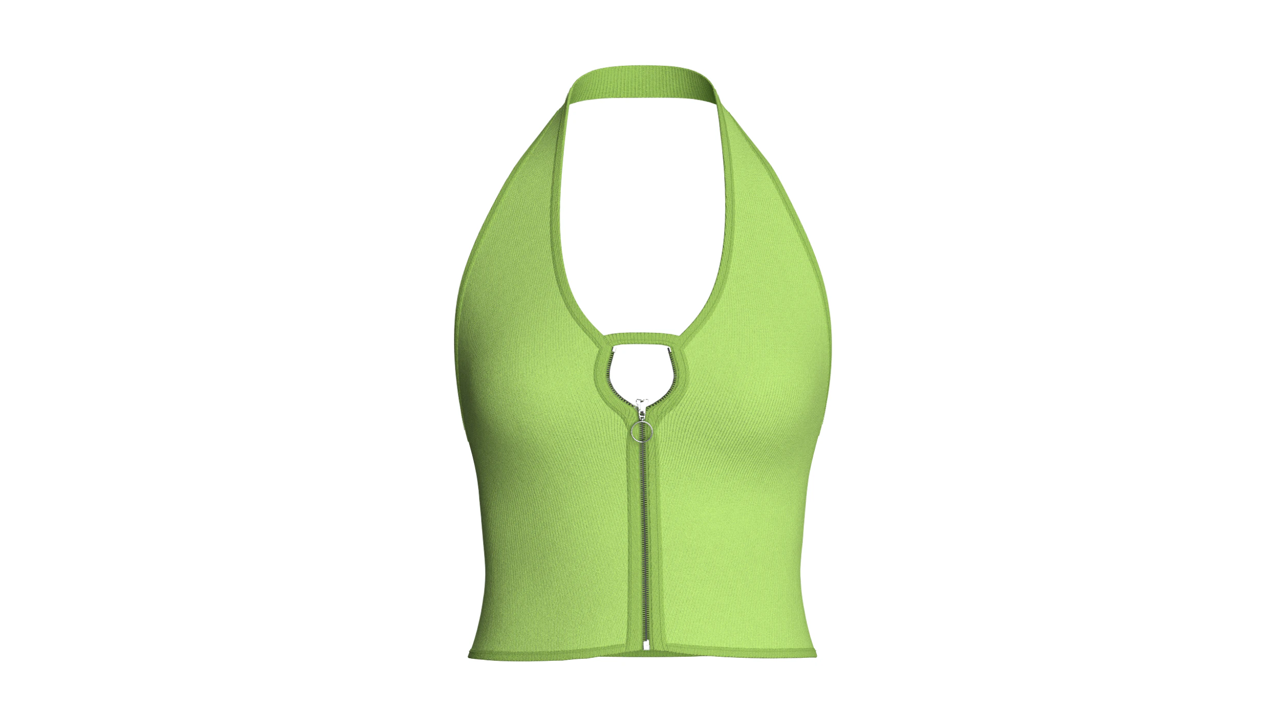 Girls Cropped Zip Top 3D Model .c4d .max .obj .3ds .fbx .stl .blend 