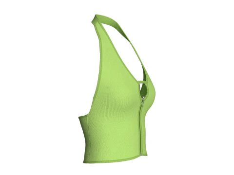 Girls Cropped Zip Top 3D Model