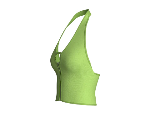 Girls Cropped Zip Top 3D Model