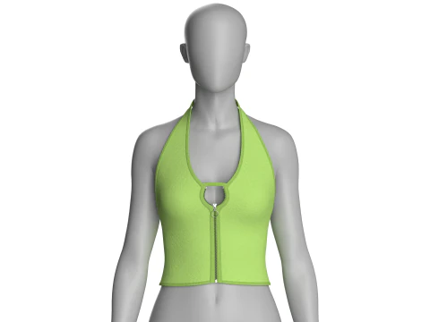 Girls Cropped Zip Top 3D Model