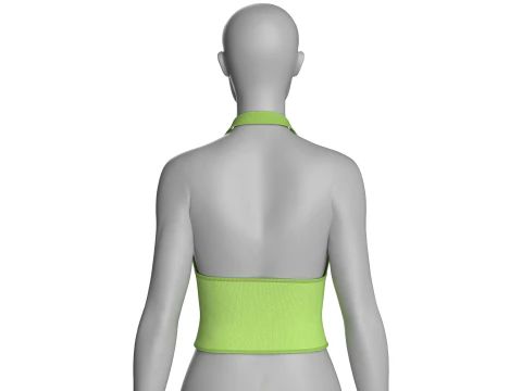 Girls Cropped Zip Top 3D Model