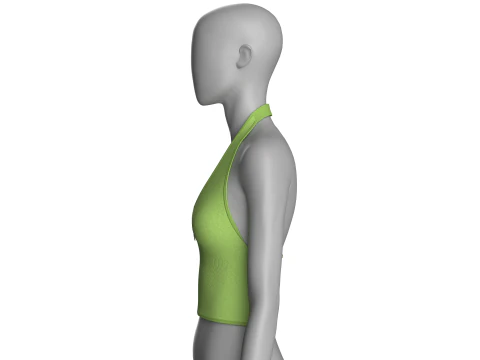 Girls Cropped Zip Top 3D Model