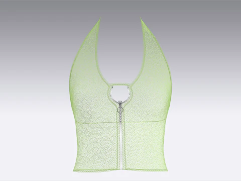 Girls Cropped Zip Top 3D Model