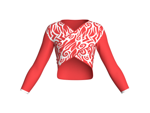 ガールズプリントキュートクリスクロストップ V4 3Dモデル