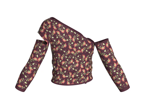 Top incrociato carino stampato per ragazze V5 Modello 3D