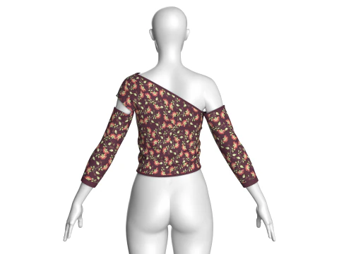 Top incrociato carino stampato per ragazze V5 Modello 3D