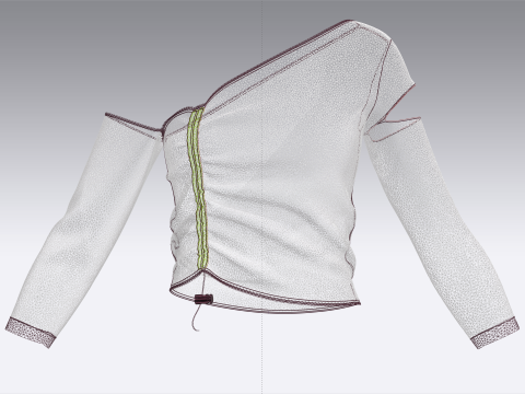 गर्ल्स प्रिंटेड क्यूट क्रिस क्रॉस टॉप V5 3D मॉडल