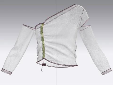 Top incrociato carino stampato per ragazze V5 Modello 3D