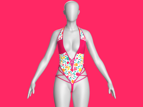 Stampa bikini estiva per ragazze V4 Modello 3D