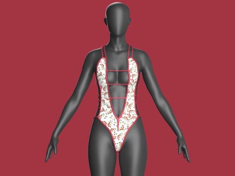 Бикини для девочек-лето с принтом V5 3D Модель