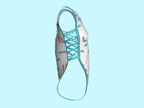 Girls Bikini-Summer Print V6 3D Model