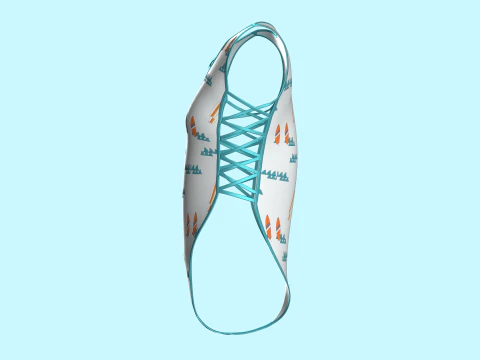 Girls Bikini-Summer Print V6 3D Model