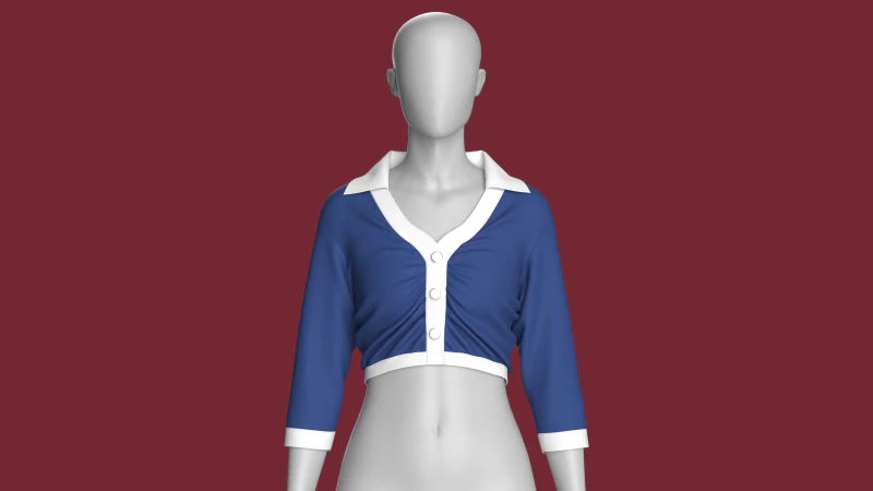 Camisa cropped moda feminina Modelo 3D .c4d .max .obj .3ds .fbx .stl .blend 