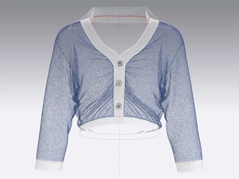 Camisa cropped moda feminina Modelo 3D