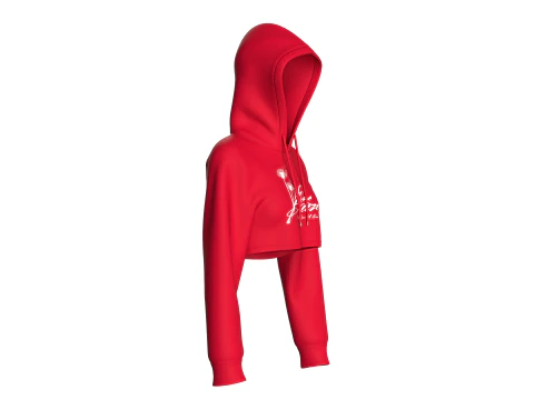 Girls Printed Cropped Hoodie 3D Model