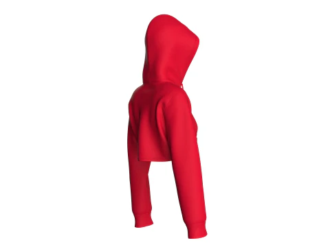Girls Printed Cropped Hoodie 3D Model